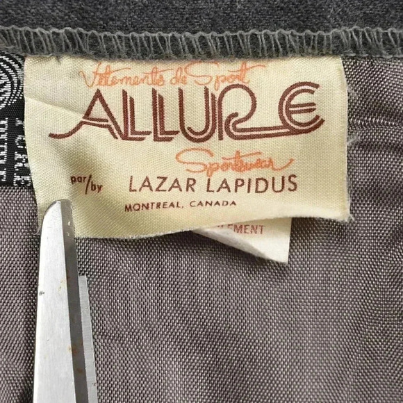 Vintage  Allure 100% Wool Grey Midi Skirt Pencil Front Slit Size Medium - Picture 6 of 10